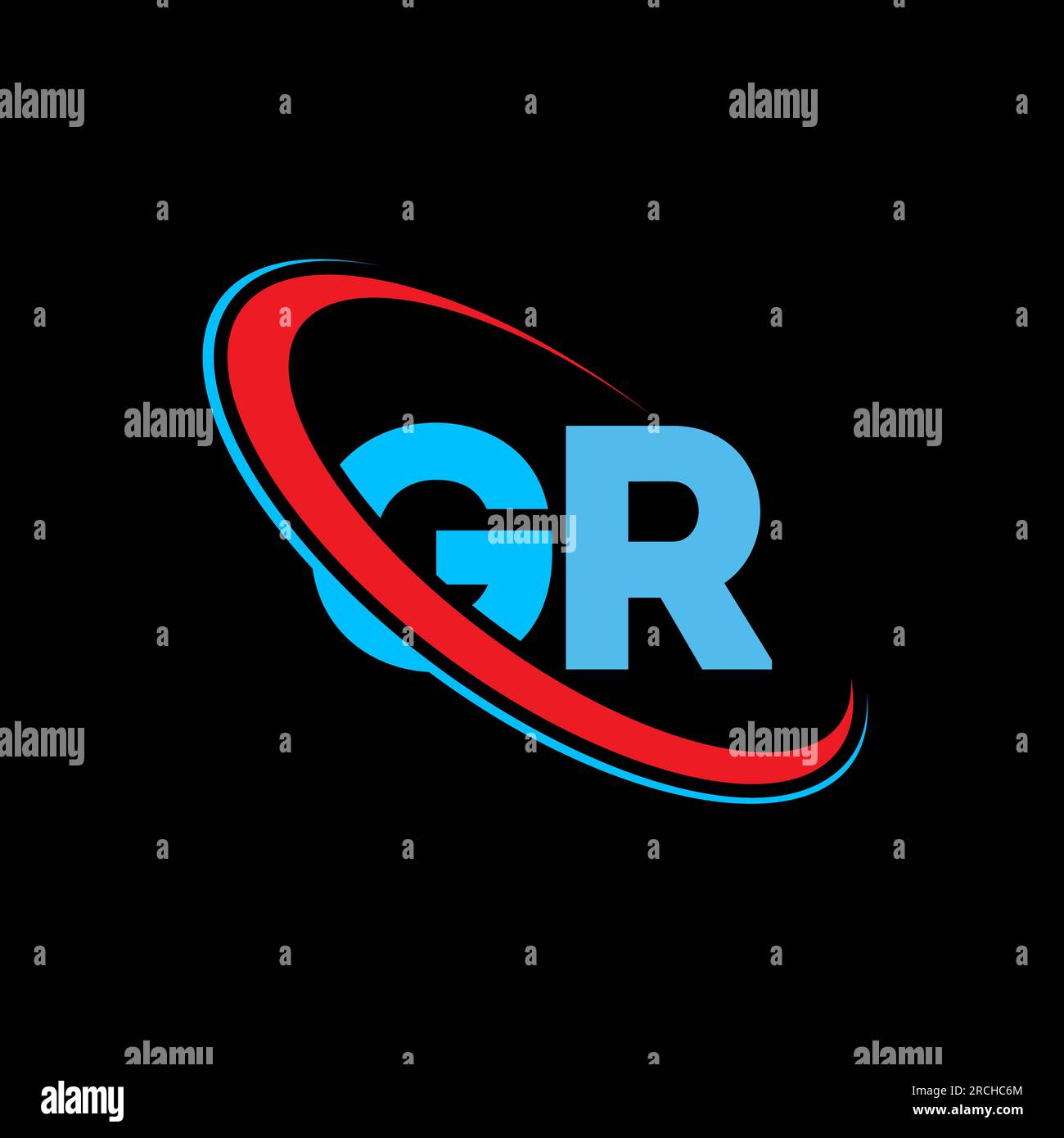 GR letter logo design. GR icon design. G R capital letter logo concept. Stock Vector