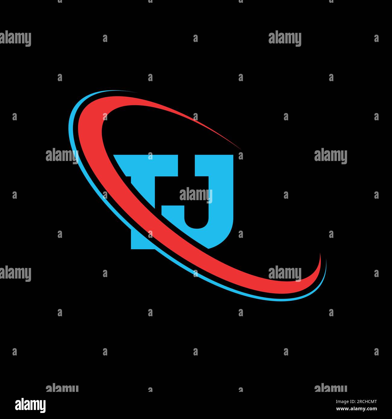 TJ T J letter logo design. Initial letter TJ linked circle uppercase ...