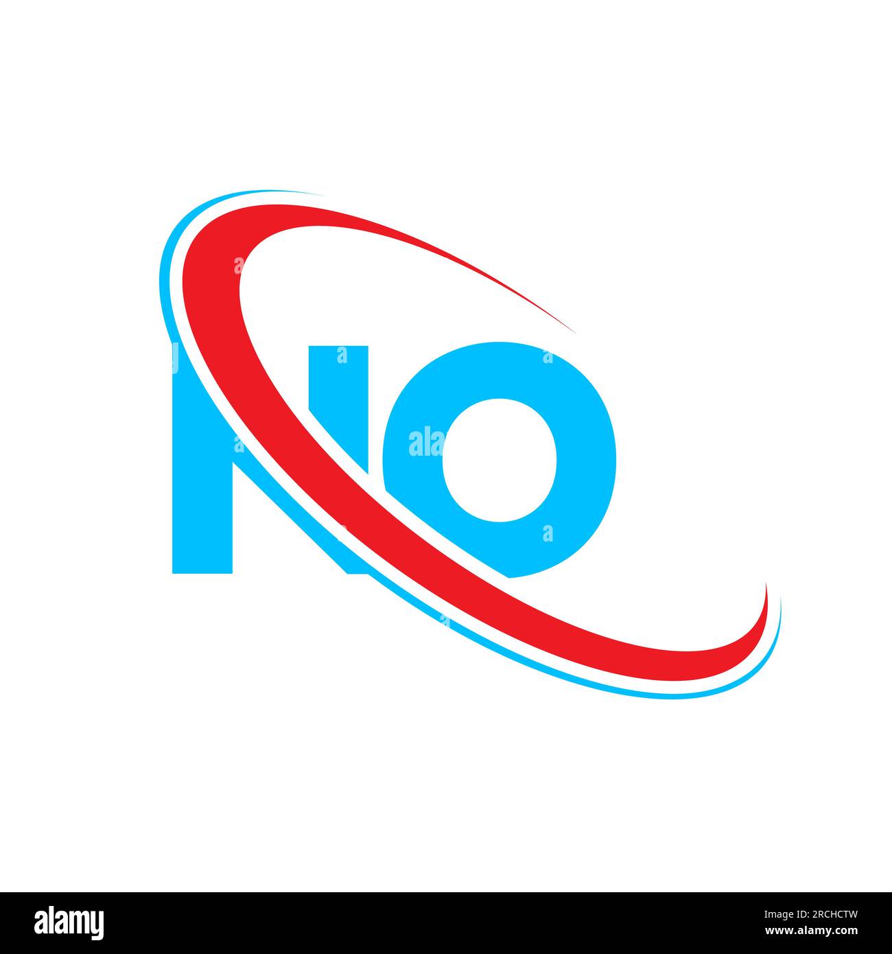 NO N O letter logo design. Initial letter NO linked circle upercase ...