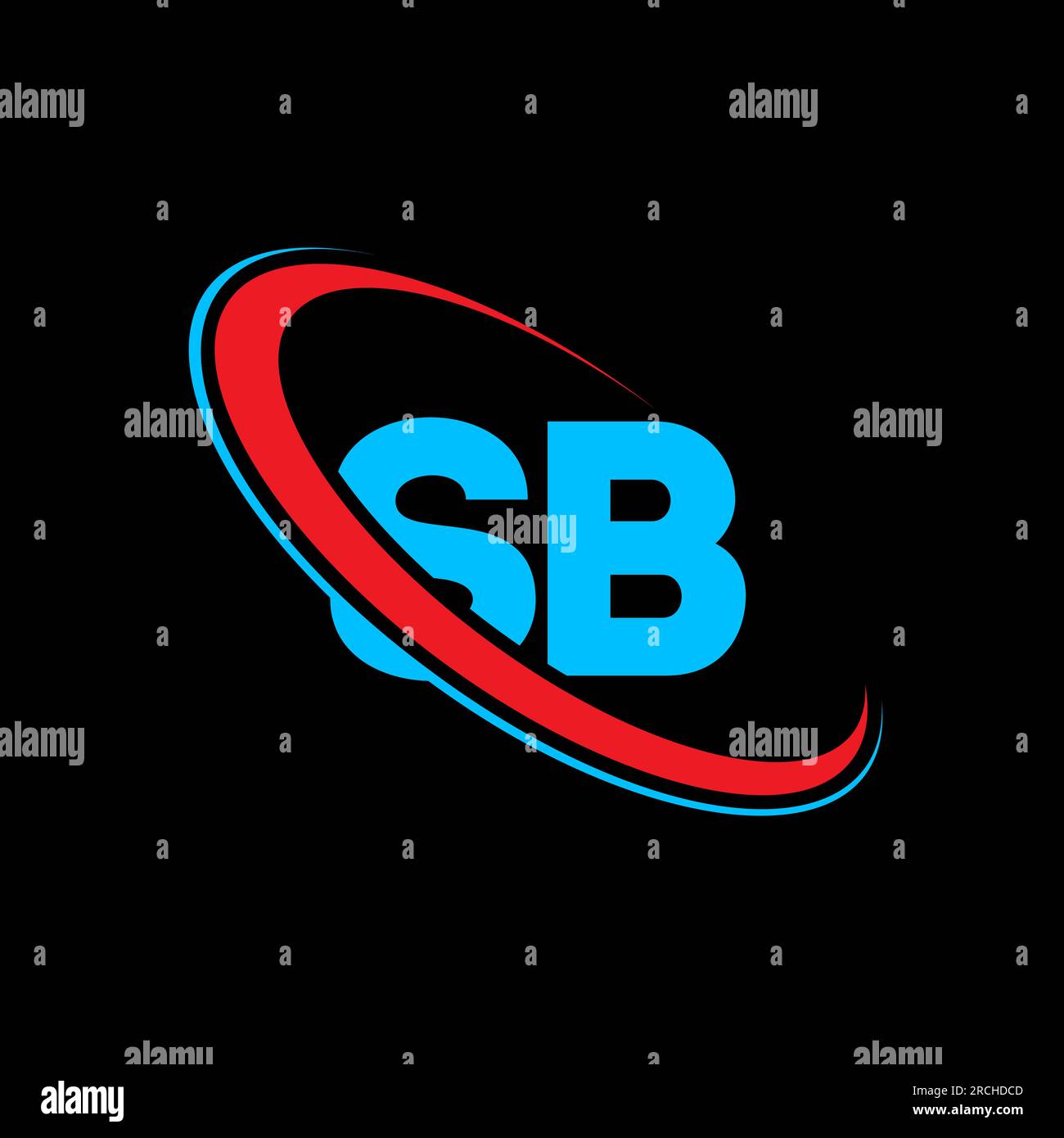 SB S B letter logo design. Initial letter SB linked circle uppercase ...