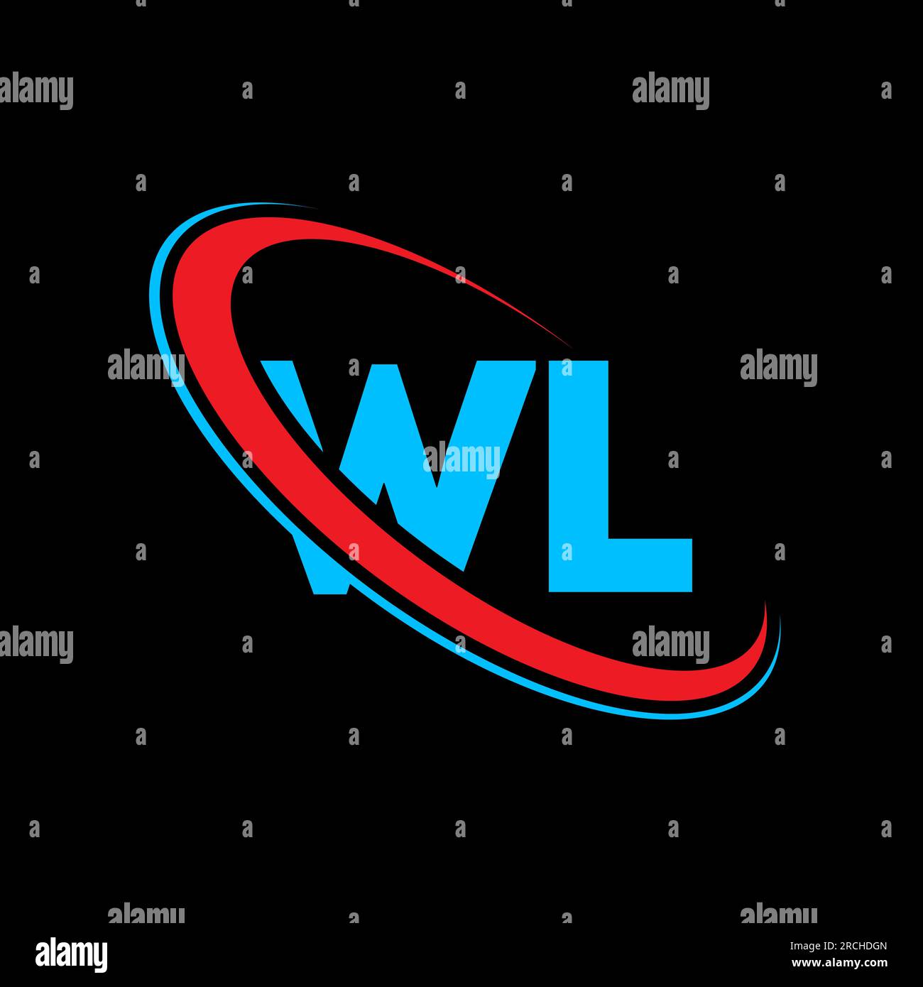 WL W L letter logo design. Initial letter WL linked circle uppercase ...