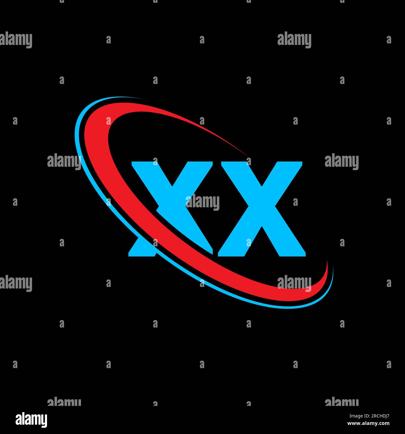 XX X X letter logo design. Initial letter XX linked circle uppercase