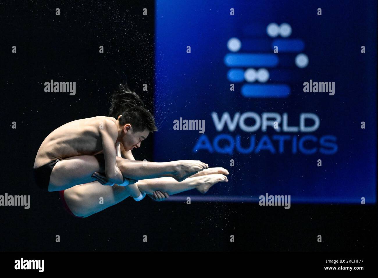 Fukuoka, Japan. 15th July, 2023. Feilong Wang and Jiaqi Zhang of China ...