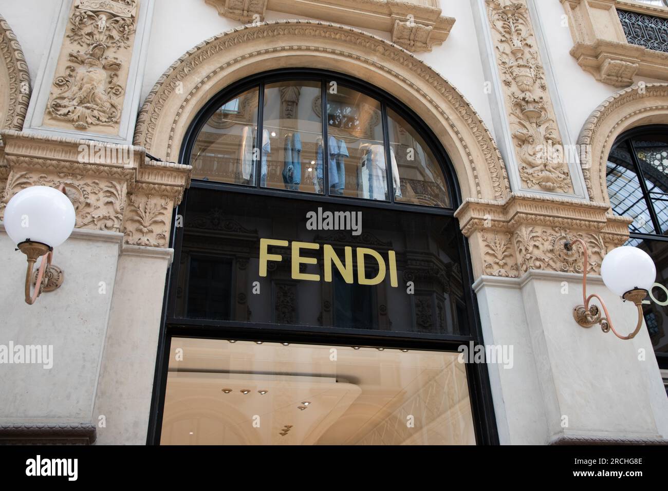 Milan , Italy - 07 10 2023 : Fendi logo sign and brand text on