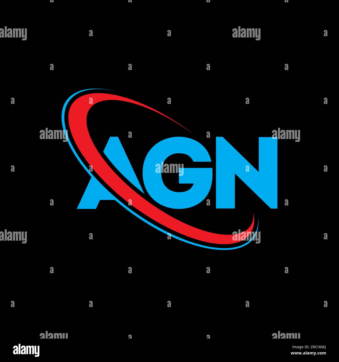 AGN logo. AGN letter. AGN letter logo design. Initials AGN logo linked with circle and uppercase monogram logo. AGN typography for technology, busines Stock Vector