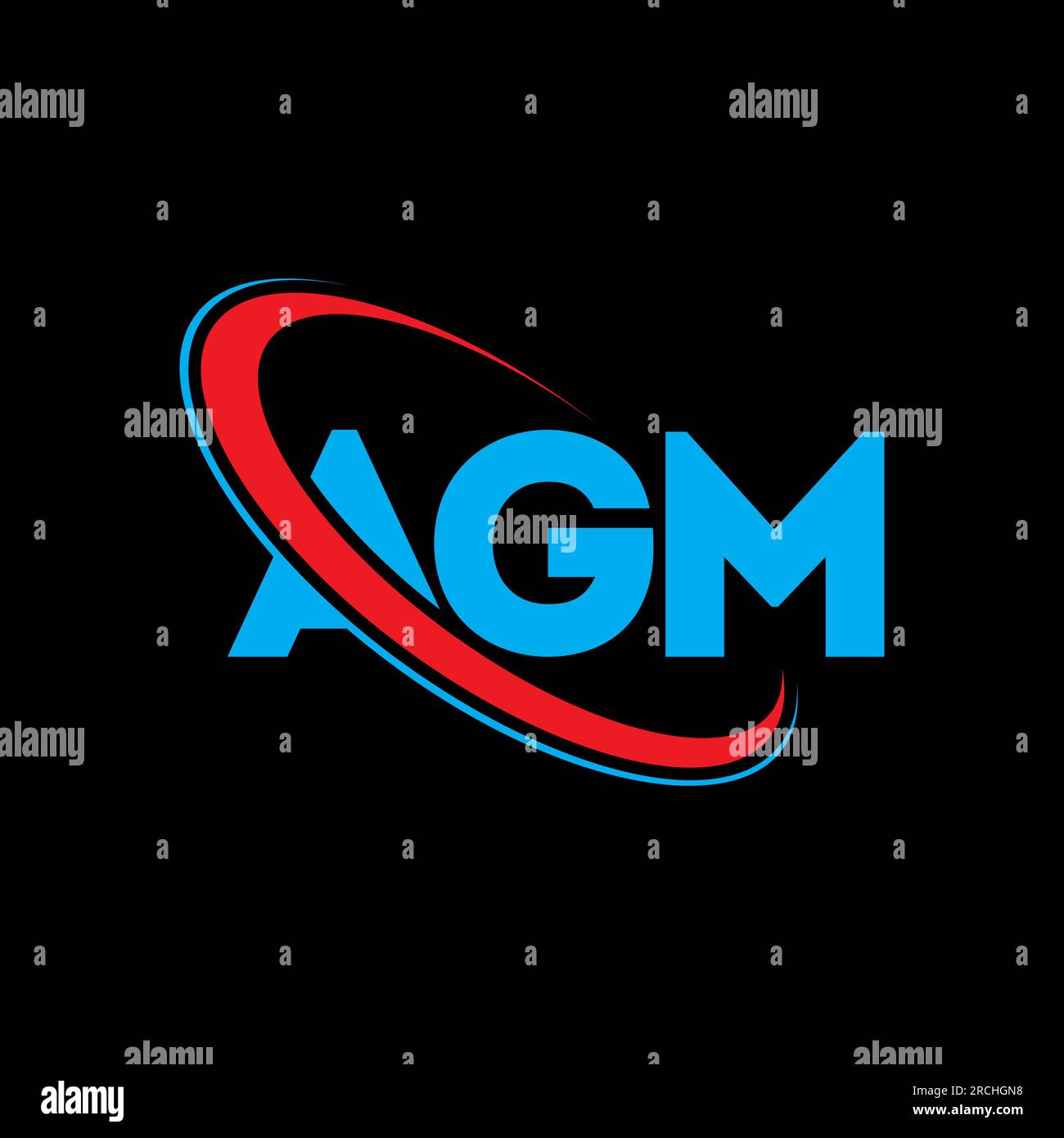 AGM logo. AGM letter. AGM letter logo design. Initials AGM logo linked with circle and uppercase monogram logo. AGM typography for technology, busines Stock Vector