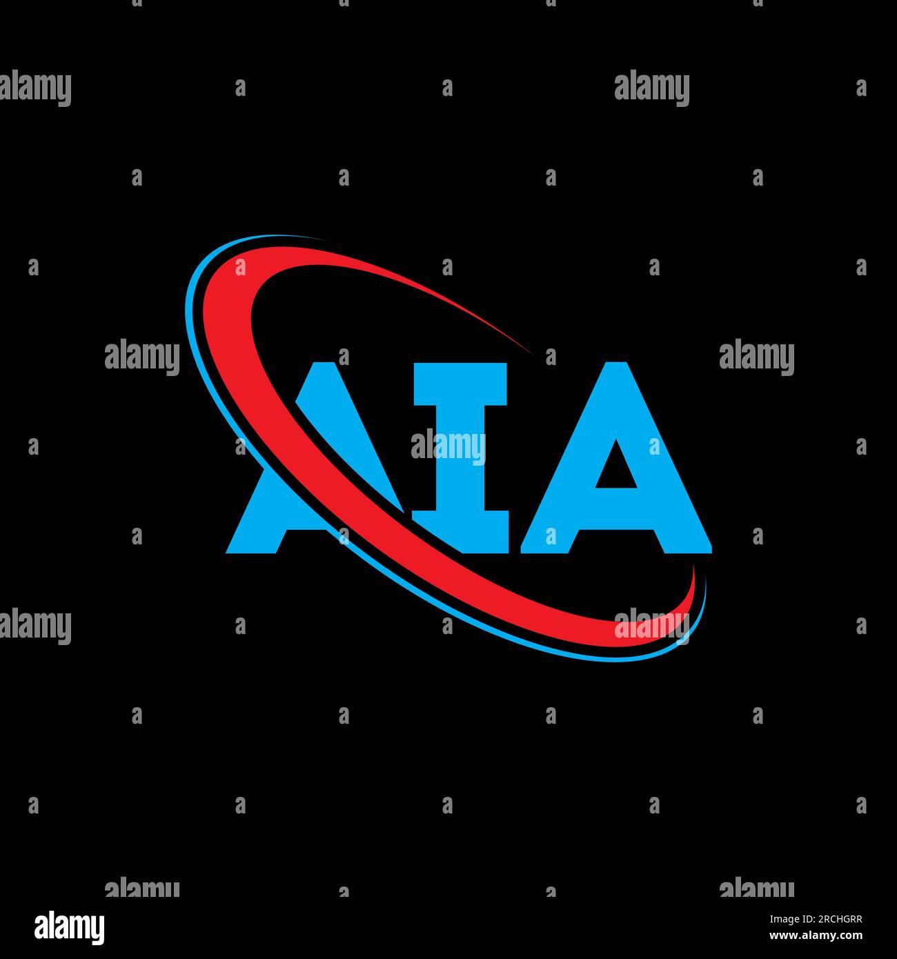 AIA logo. AIA letter. AIA letter logo design. Initials AIA logo linked with circle and uppercase monogram logo. AIA typography for technology, busines Stock Vector