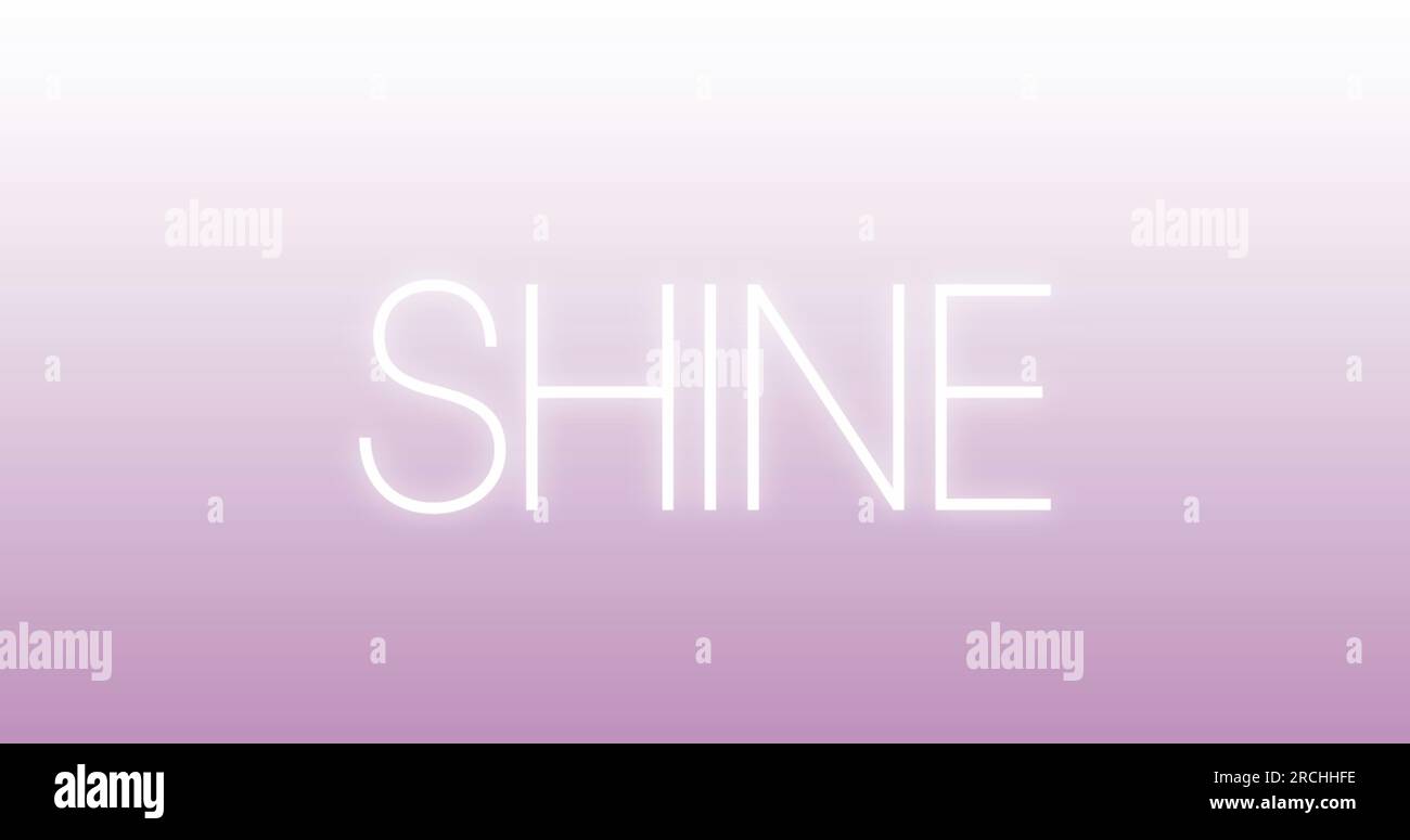 Animation of shine text over pink background Stock Photo