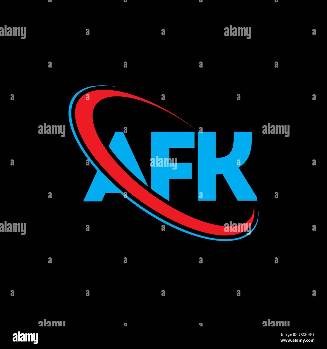 AFK logo. AFK letter. AFK letter logo design. Initials AFK logo linked with circle and uppercase monogram logo. AFK typography for technology, busines Stock Vector