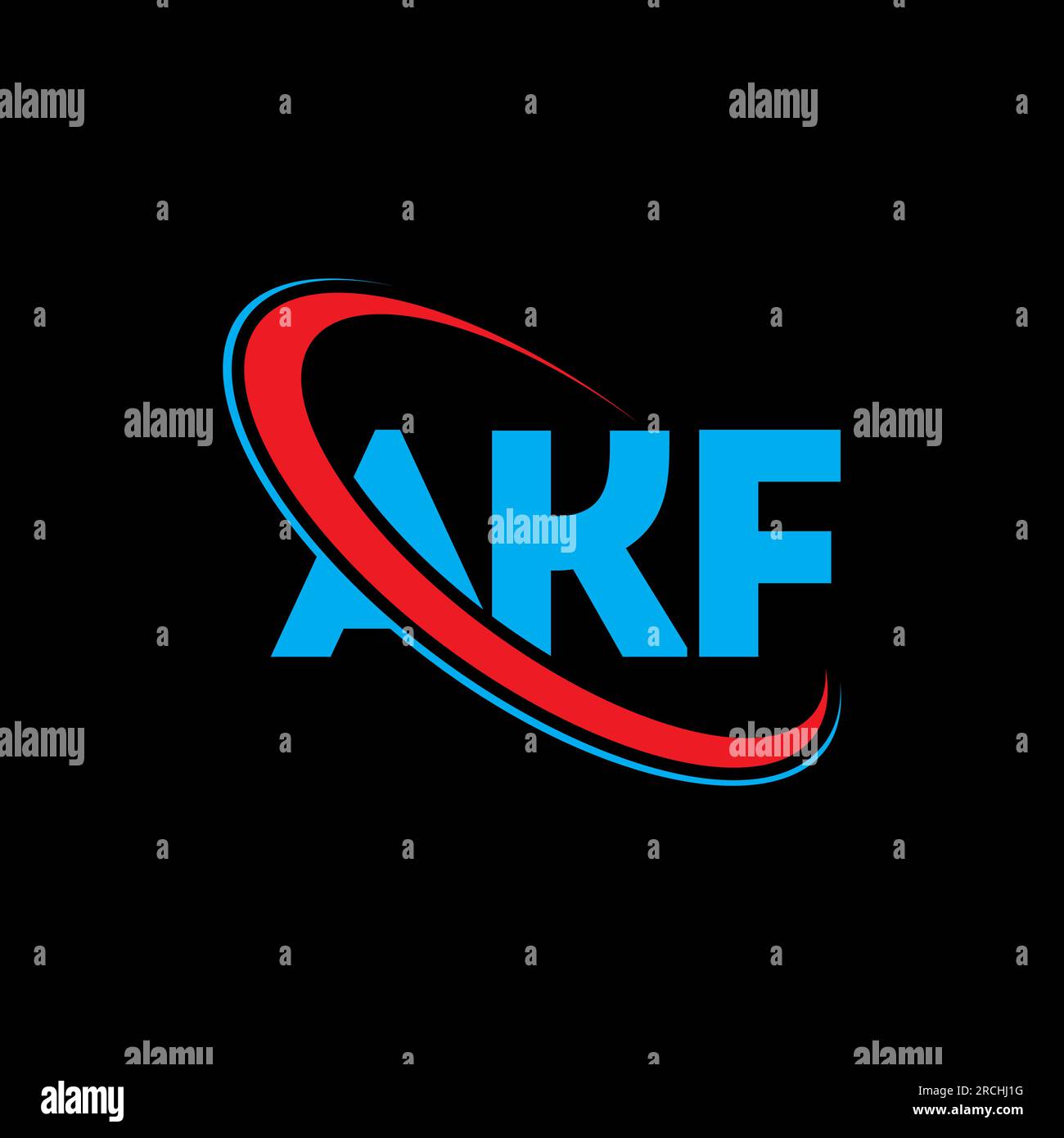 AKF logo. AKF letter. AKF letter logo design. Initials AKF logo linked with circle and uppercase monogram logo. AKF typography for technology, busines Stock Vector