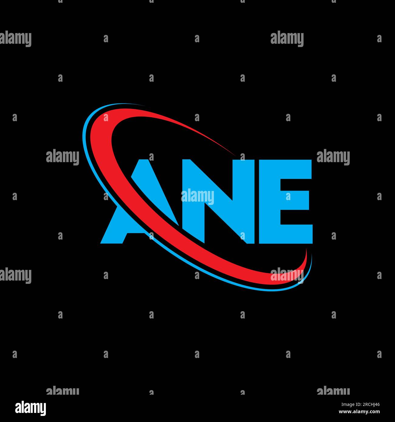 ANE logo. ANE letter. ANE letter logo design. Initials ANE logo linked with circle and uppercase