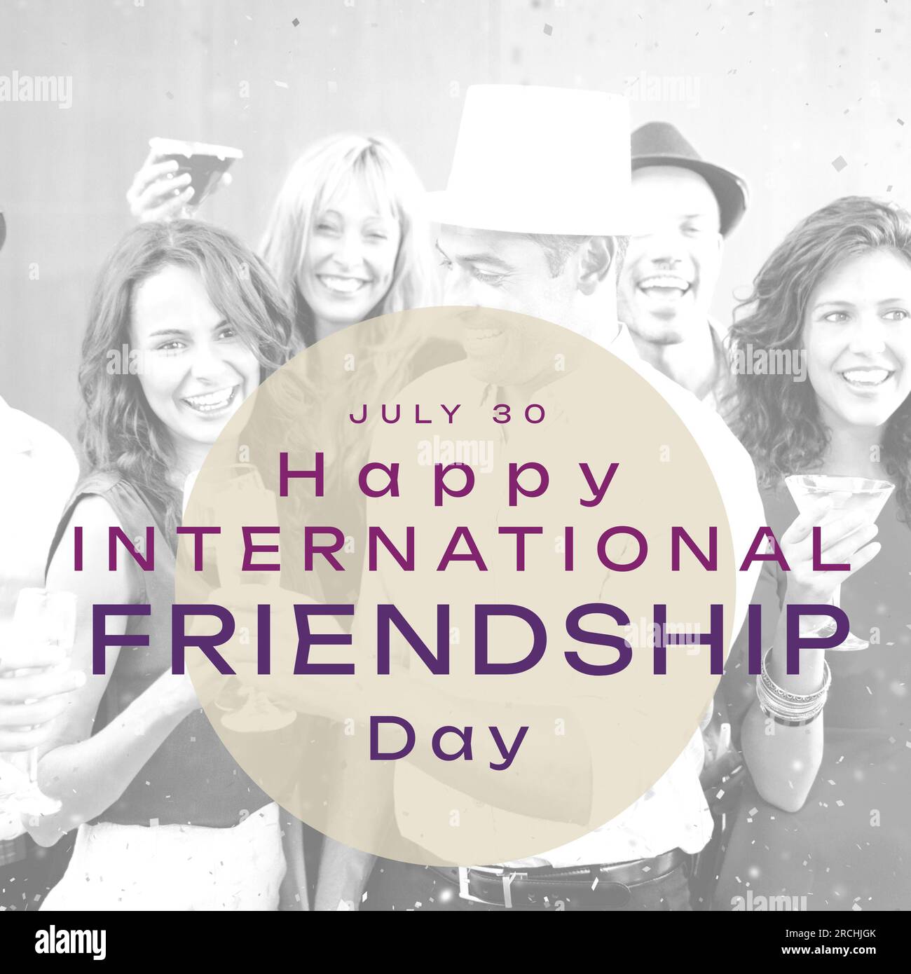 Happy International Friendship Day Text With Happy Caucasian Friends Happy International Friendship Day Text With Happy Caucasian Friends