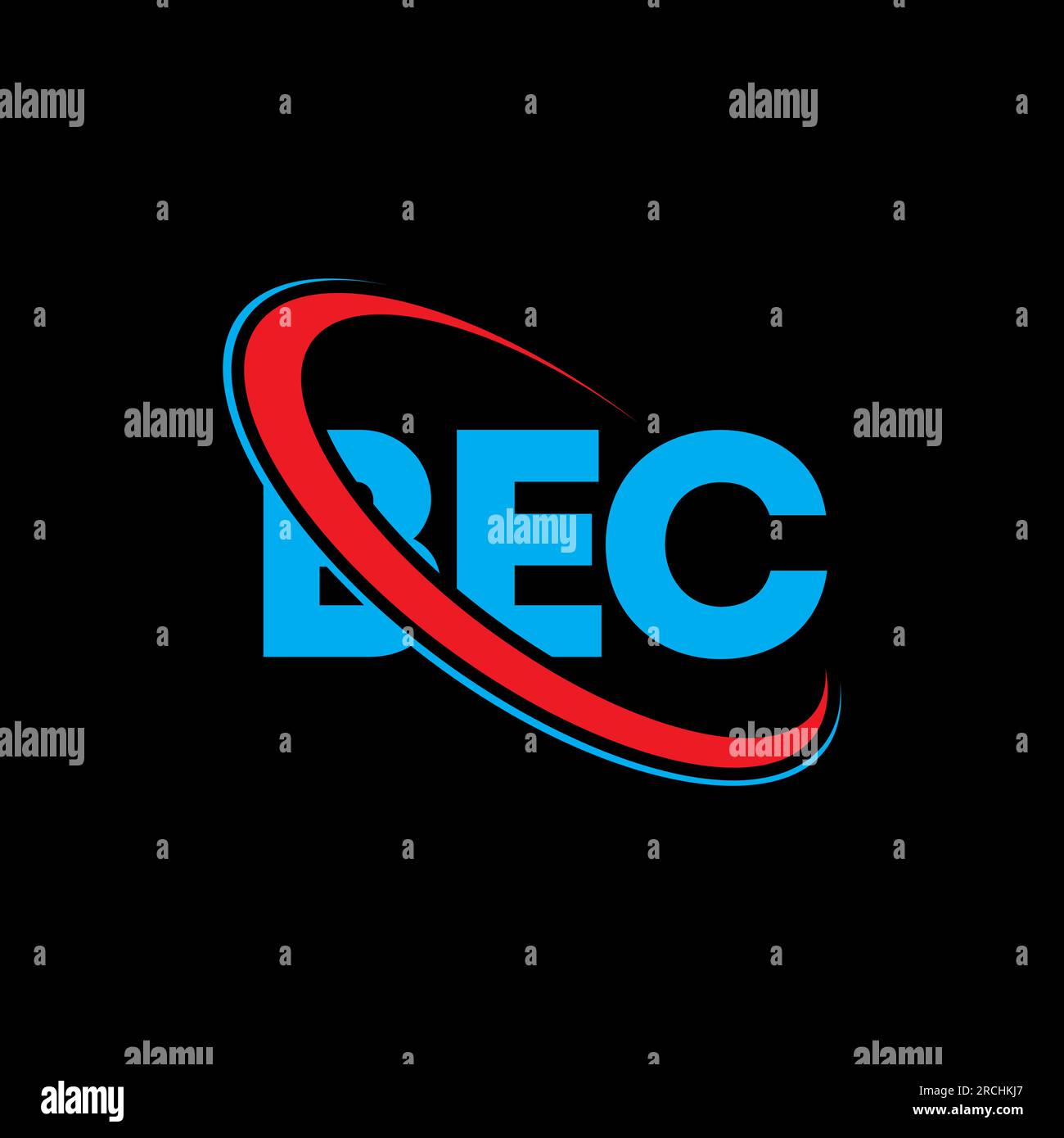 BEC logo. BEC letter. BEC letter logo design. Initials BEC logo linked with circle and uppercase