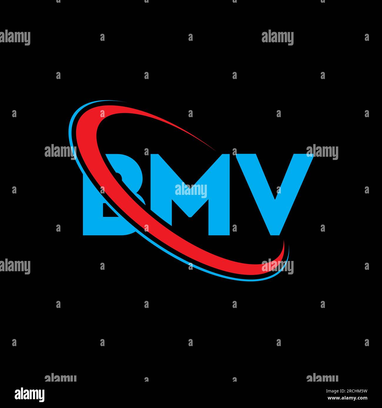 BMV logo. BMV letter. BMV letter logo design. Initials BMV logo linked with circle and uppercase monogram logo. BMV typography for technology, busines Stock Vector