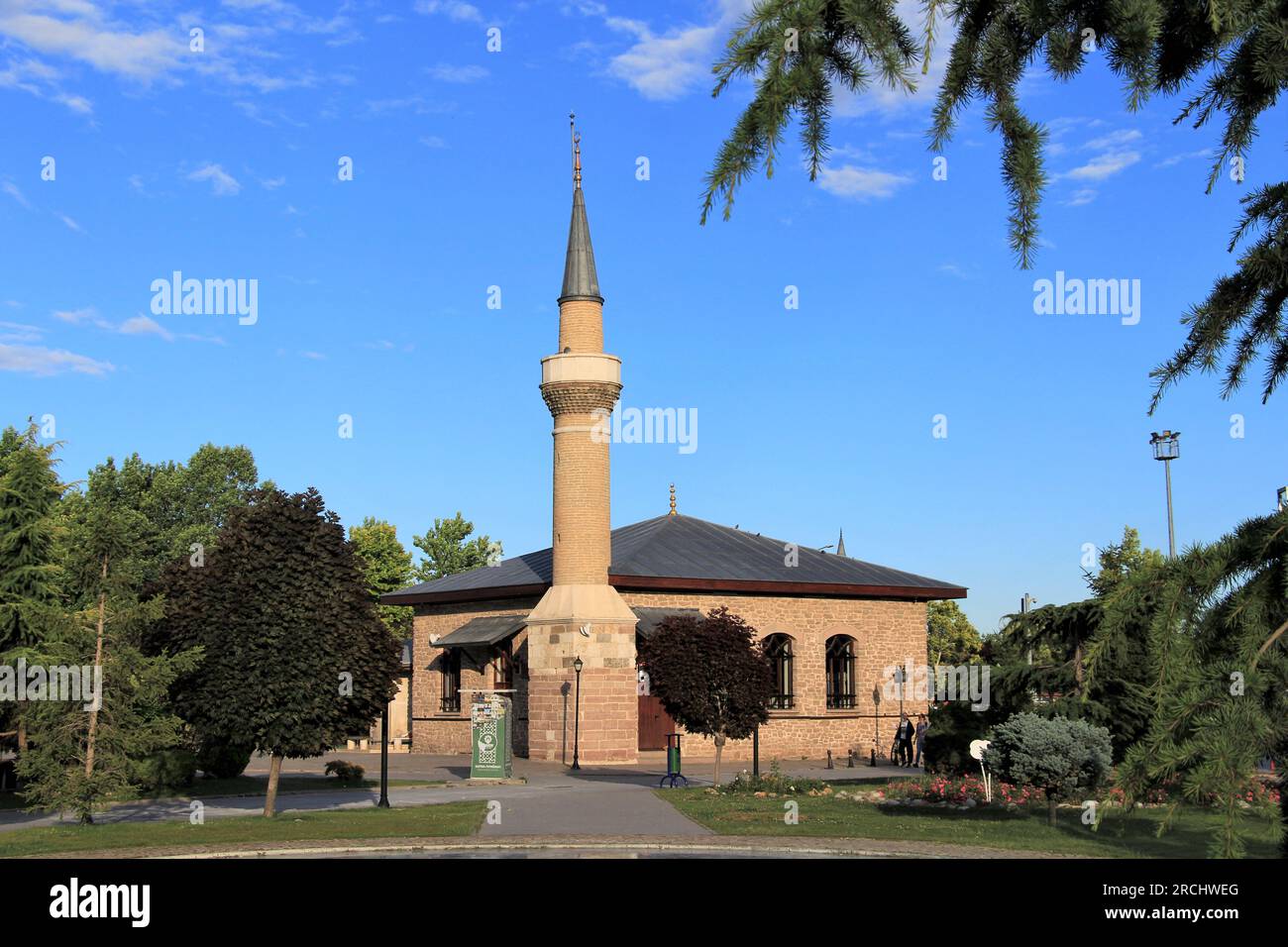 Tolluoglu Mosque was built in the last period of the Ottoman state. The mosque is located in the park next to the Karatay Municipality building. Stock Photo