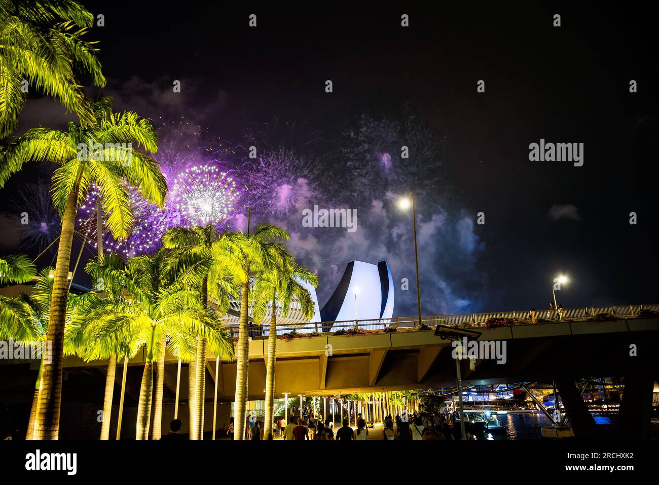 Singapore Landmarks by Night Stock Photo