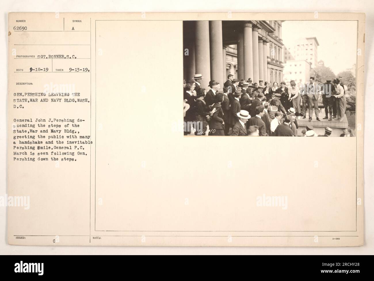 General Pershing leaving the State, War and Navy Building in Washington ...