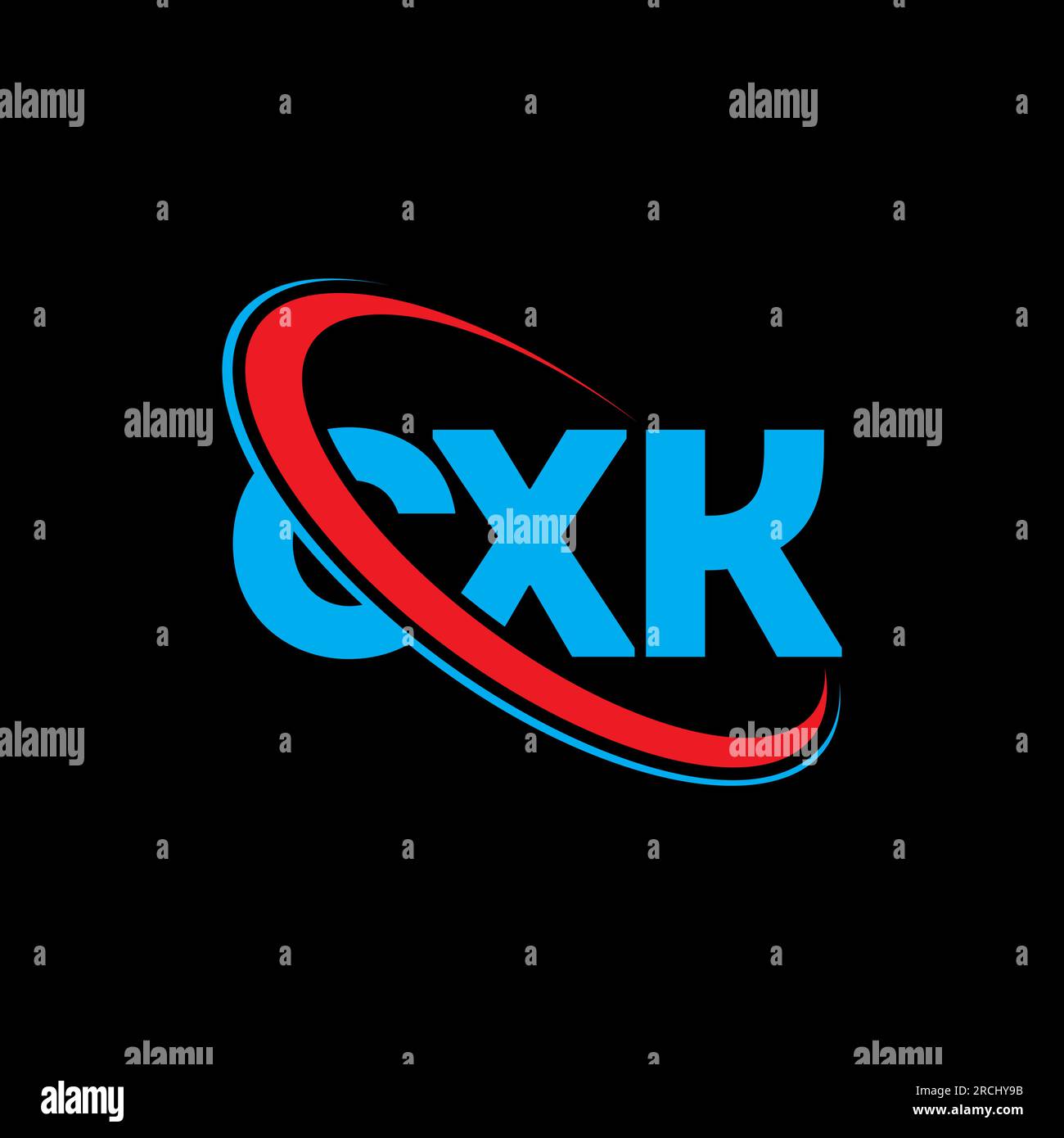 CXK logo. CXK letter. CXK letter logo design. Initials CXK logo linked with circle and uppercase monogram logo. CXK typography for technology, busines Stock Vector