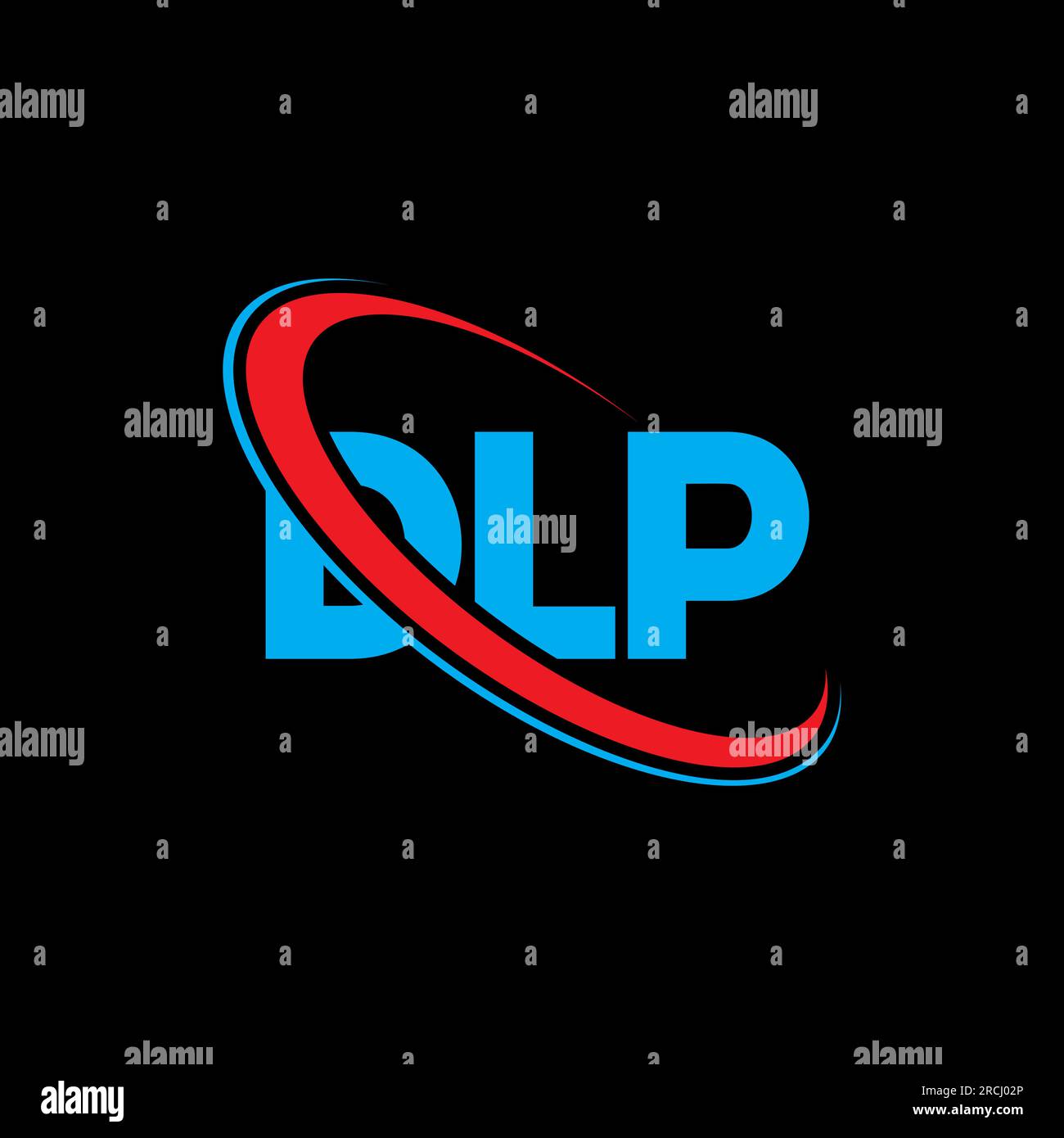 DLP logo. DLP letter. DLP letter logo design. Initials DLP logo linked with circle and uppercase monogram logo. DLP typography for technology, busines Stock Vector