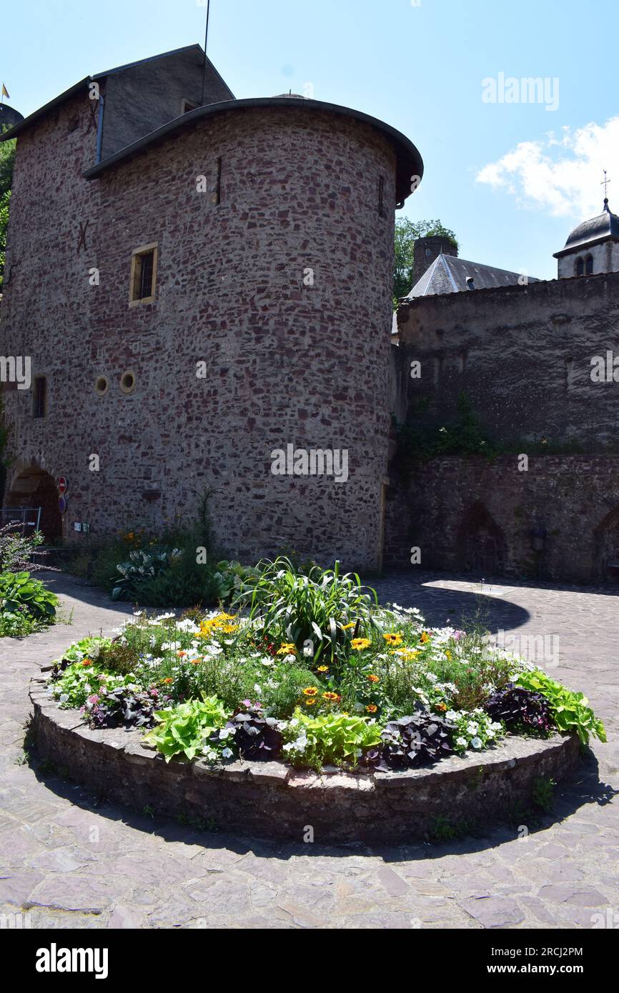 Medieval City Walls in Sierck les Bains, fRance Stock Photo