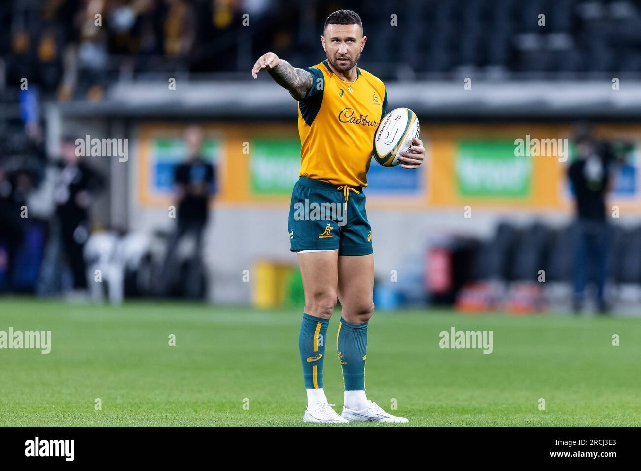 SYDNEY, AUSTRALIA - JULY 15: Quade Cooper of Wallabies warms up during the  Rugby Championship match between Australia and Argentina at CommBank  Stadium on July 15, 2023 in Sydney, Australia. (Photo by