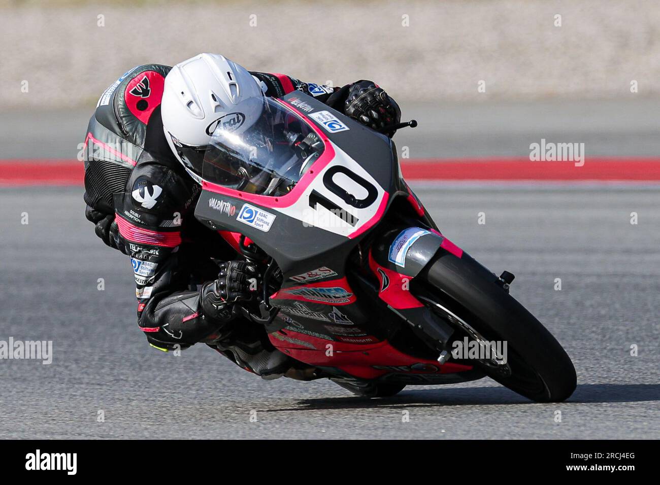 Montmelo, Spain. 14th July, 2023. Valentino Herrlich from Germany of F. Koch Rennsport team with Honda during the European Talent Cup category of Finetwork FIM JuniorGP World Championship Barcelona round at Circuit de Barcelona in Montmelo, Spain. Credit: DAX Images/Alamy Live News Stock Photo