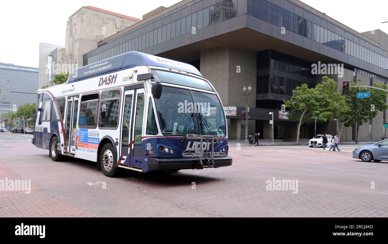 Los Angeles, California: Los Angeles LADOT Transit DASH Bus Stock Photo ...