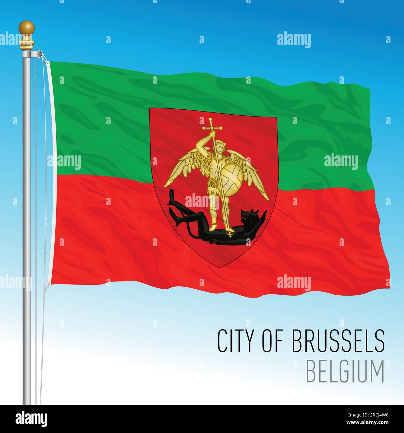 Brussles city pennant flag, Belgium, Europe, vector illustration Stock Vector
