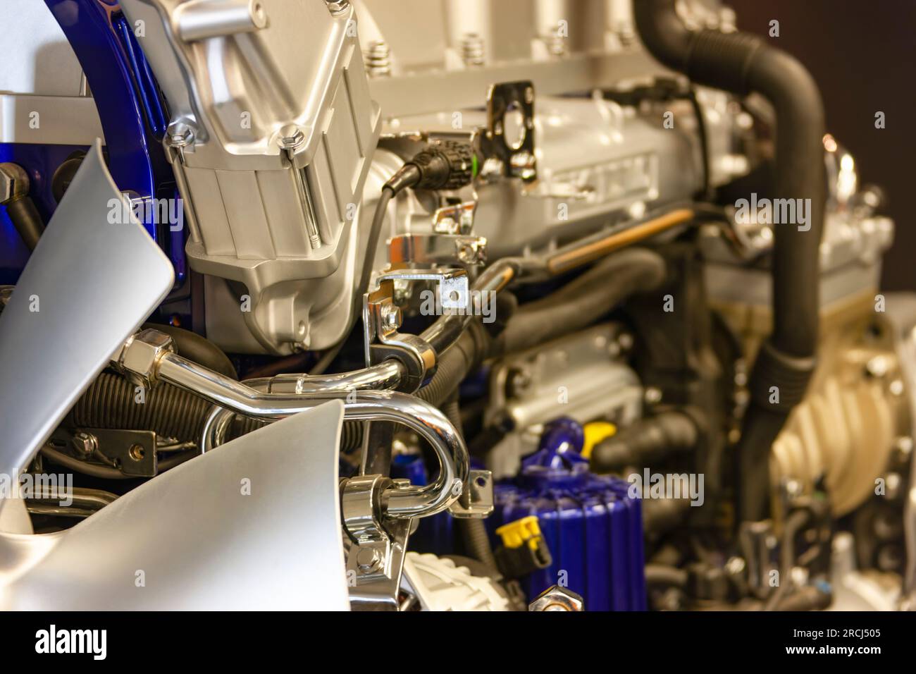 chromed full combustion engine for display, workshop student learning ...