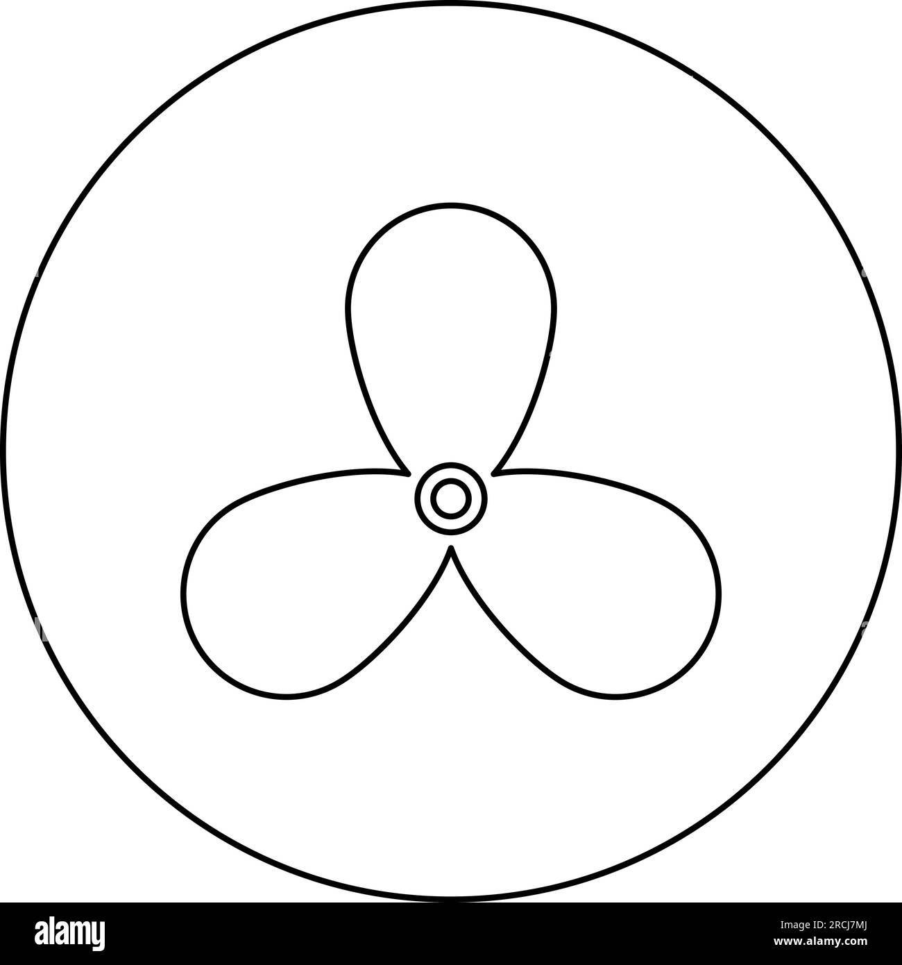 Fan car problem warning cooler icon in circle round black color vector