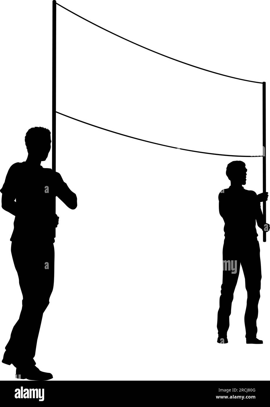 Banner Silhouette Protestors at March Rally Strike Stock Vector Image ...