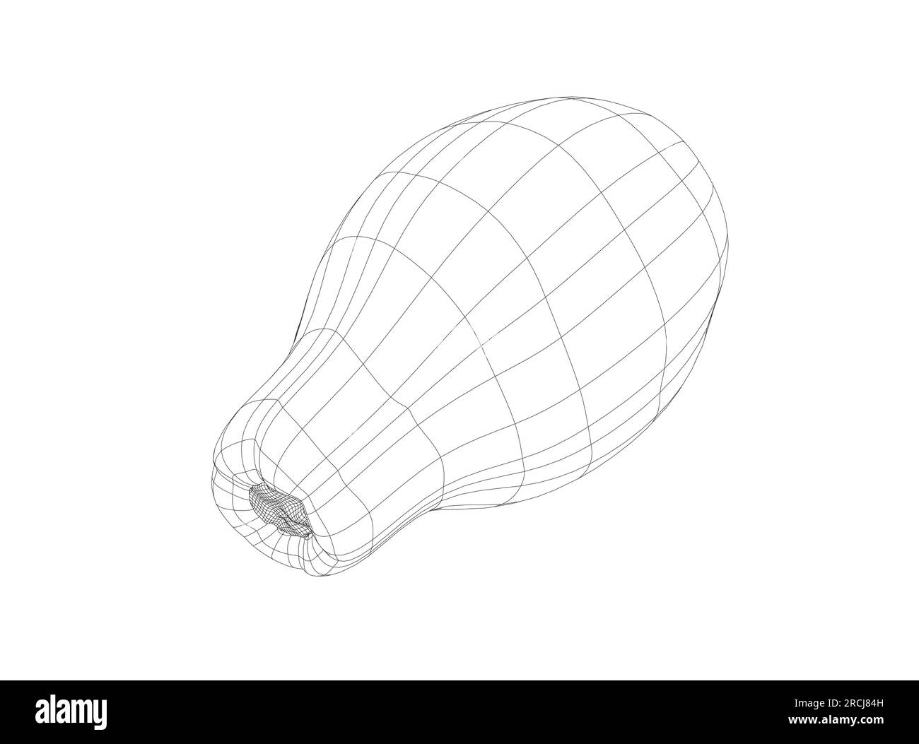 Papaya fruit wireframe vector icon, drawing monochrome illustration. Healthy nutrition, organic food, vegetarian product. Papaya hand drawn vector ill Stock Vector