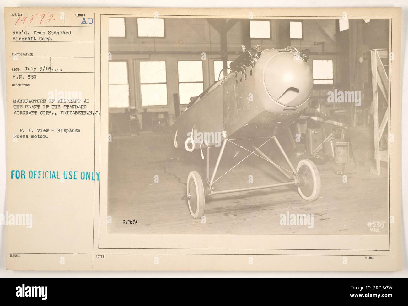 Photo Ancienne Aviation 14-18 – Hispano Suiza – Pilote, Mécanicien, Officiers – WW1