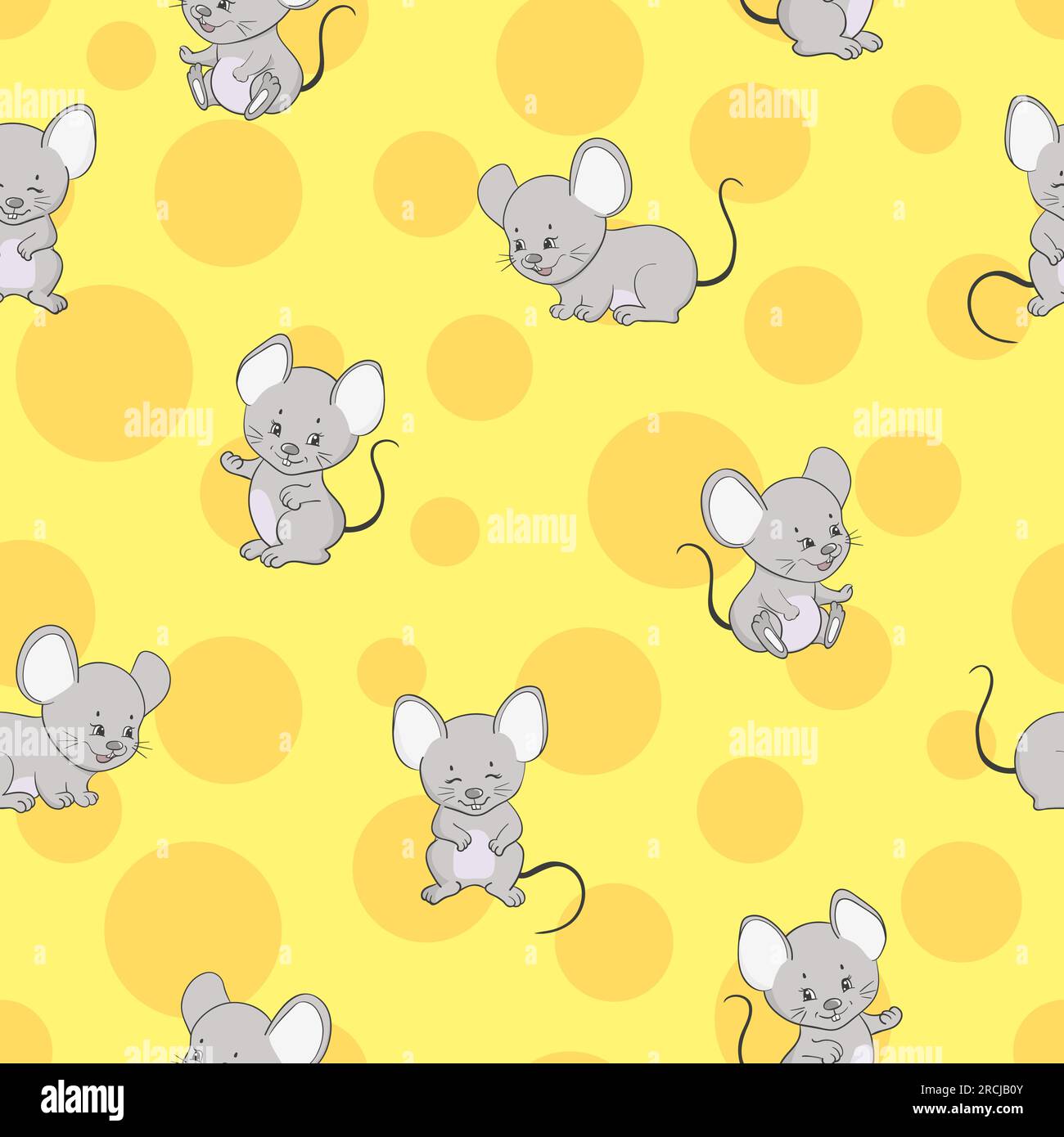 Cute cartoon mouse and cheese seamless pattern Stock Vector Image & Art ...