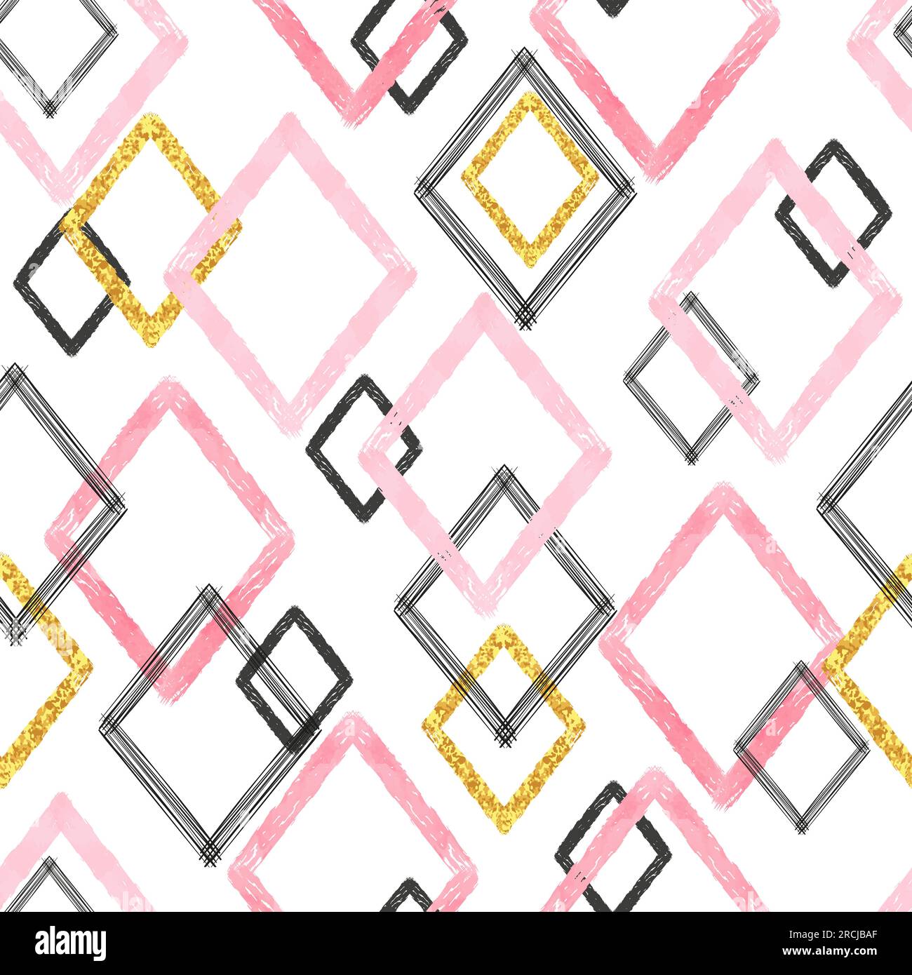 Seamless brush strokes pattern. Geometric background. Stock Vector