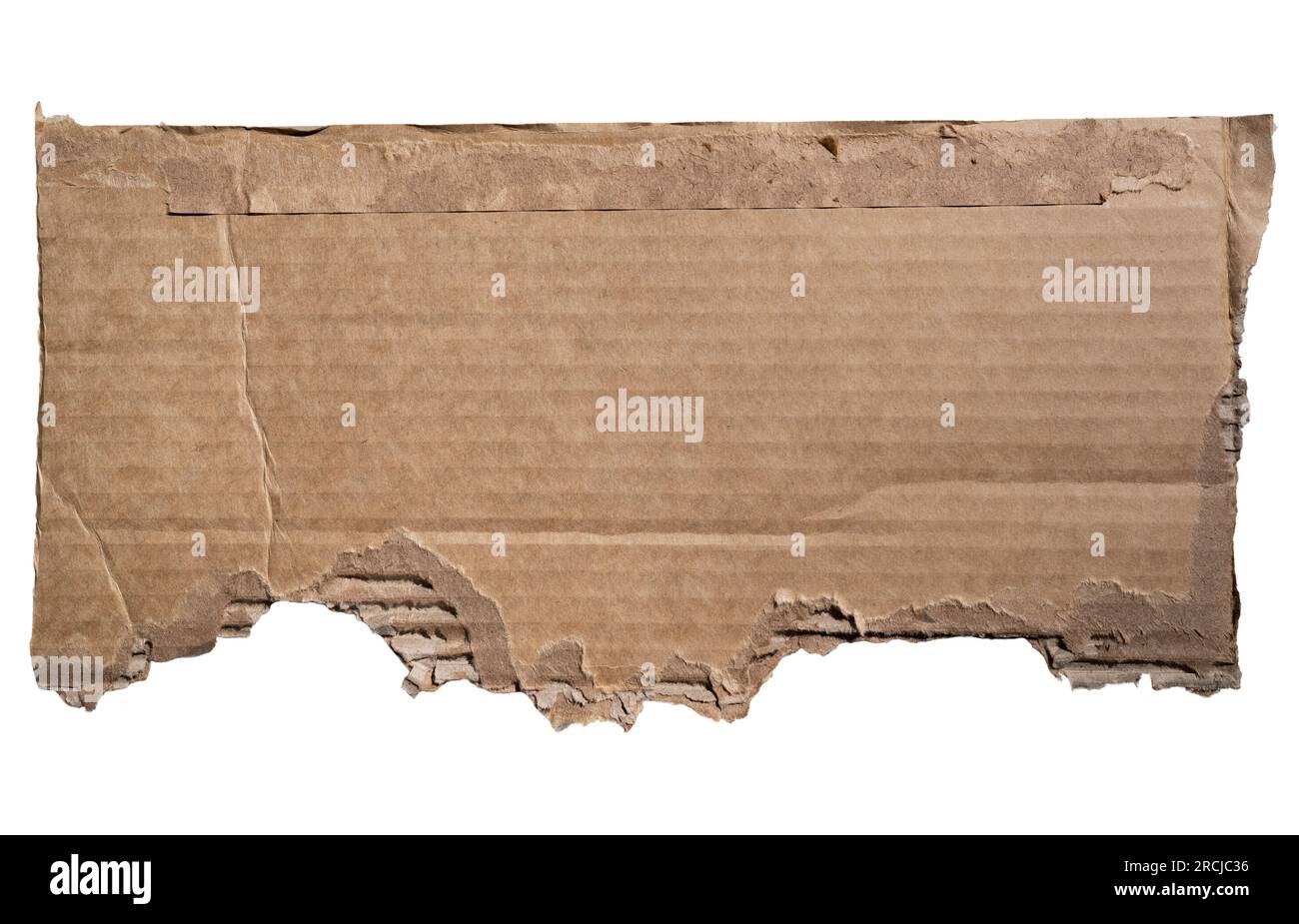Old cardboard paper for using as a text box on white background with clipping path Stock Photo