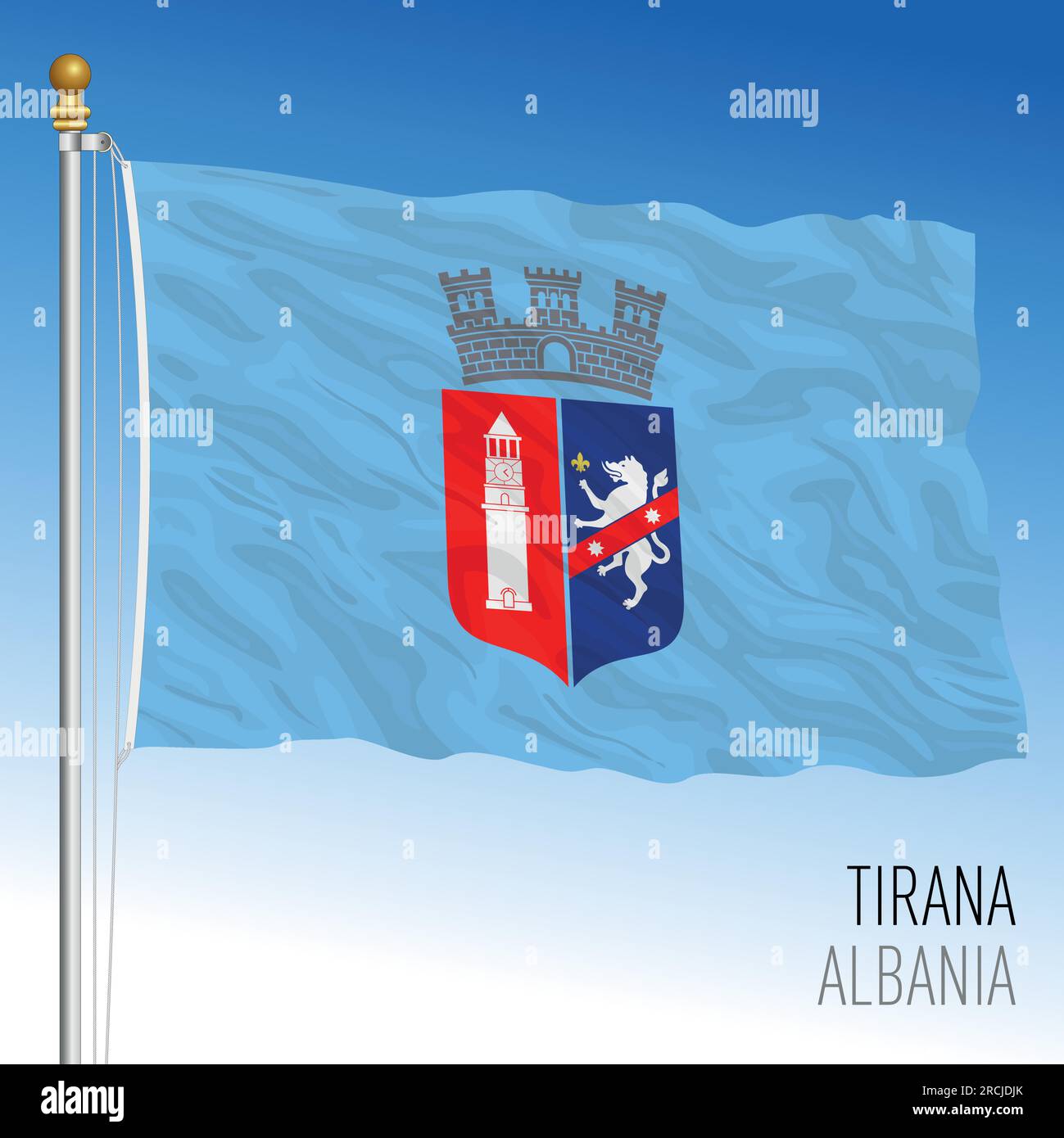Tirana city pennant flag, Albania, Europe, vector illustration Stock Vector