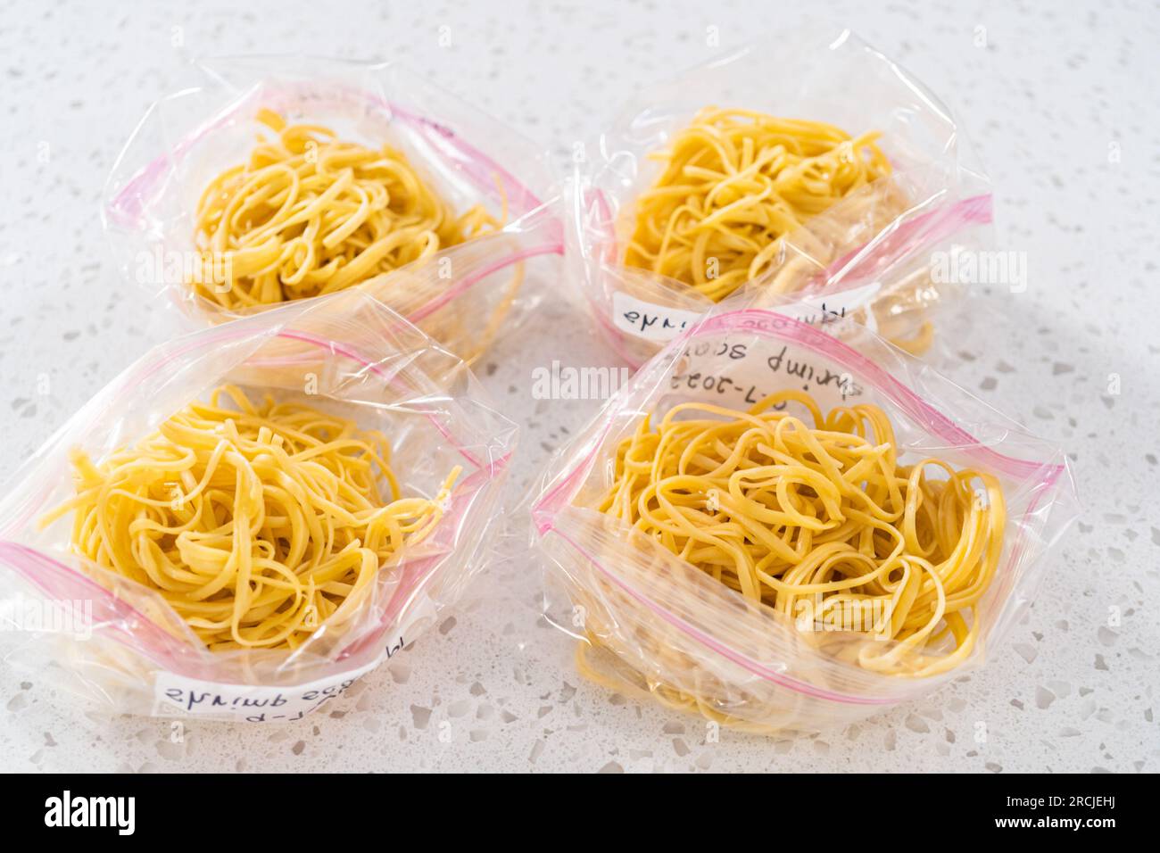Frozen shrimp scampi meal prep Stock Photo - Alamy