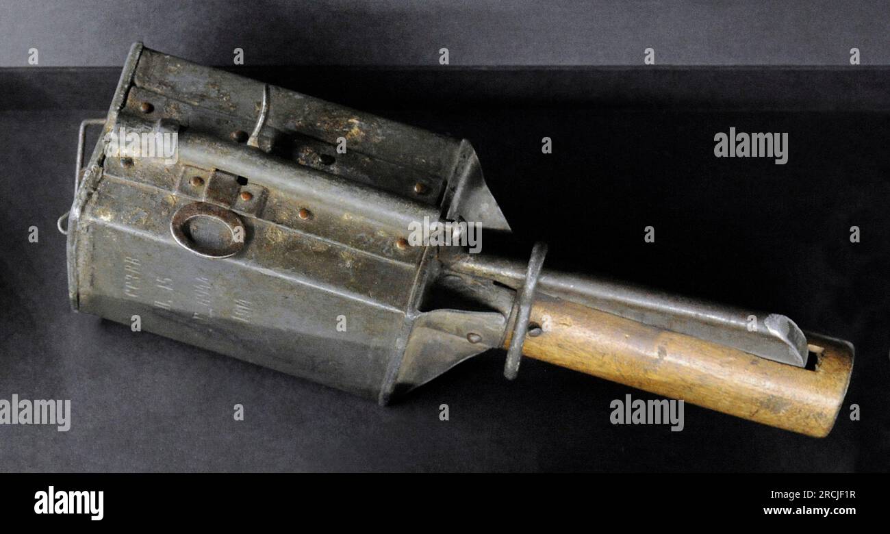 First World War (1914-1918). Hand grenade RG-12 (PT-12). Russia. Latvian War Museum. Riga. Latvia. Stock Photo