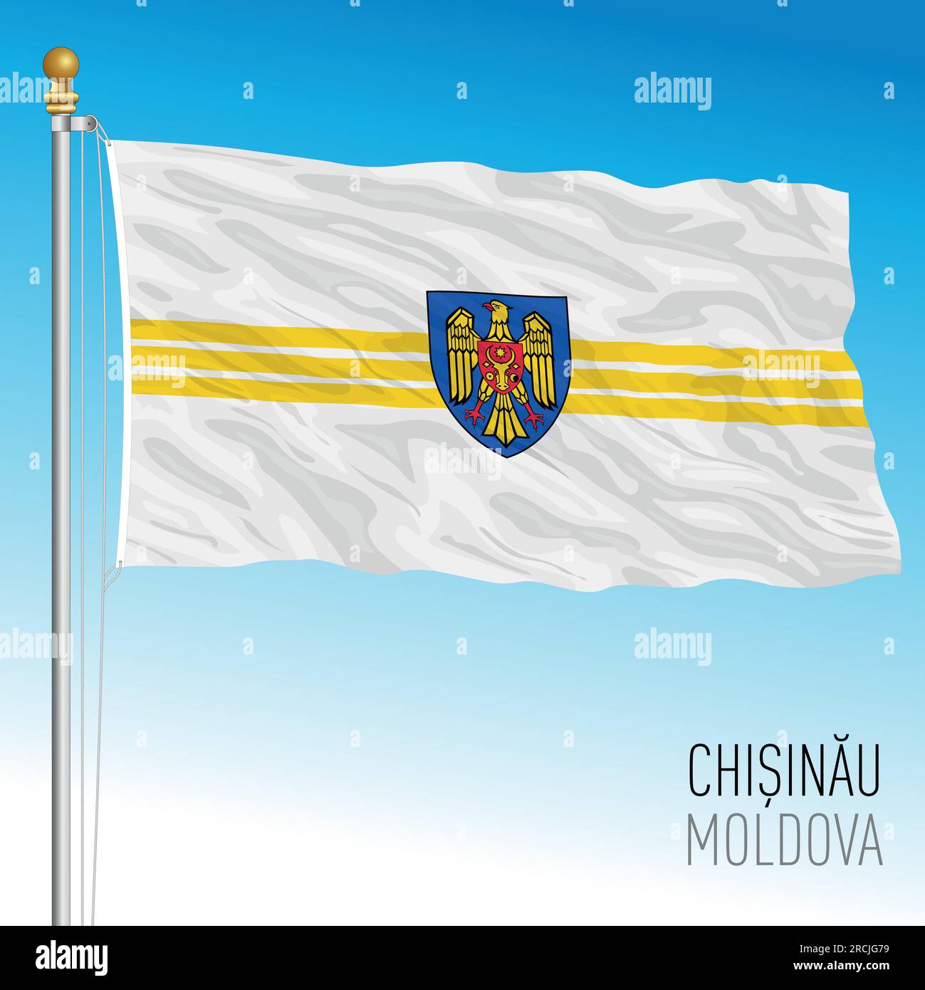 Chisinau city pennant flag, Republic of Moldova, european country, vector illustration Stock Vector