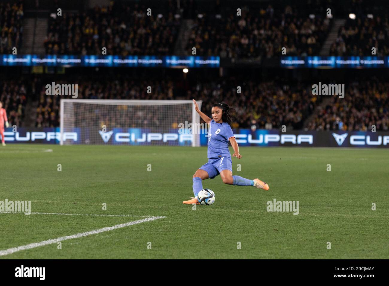Melbourne, Australia. 14th July, 2023. Melbourne, Australia, July 14th 2023 Sakina Karchaoui during a Womens International match between Australia and France at Marvel Stadium in Melbourne, Australia 2023 (Liam Ayres/SPP) Credit: SPP Sport Press Photo. /Alamy Live News Stock Photo
