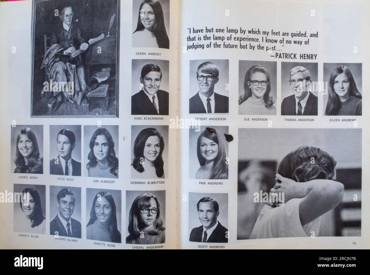 Vintage 1971 high school yearbook, USA Stock Photo