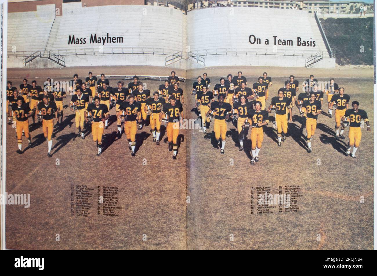 Vintage 1971 high school yearbook, USA Stock Photo