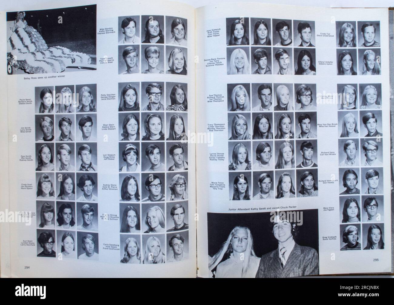 Vintage 1971 high school yearbook, USA Stock Photo