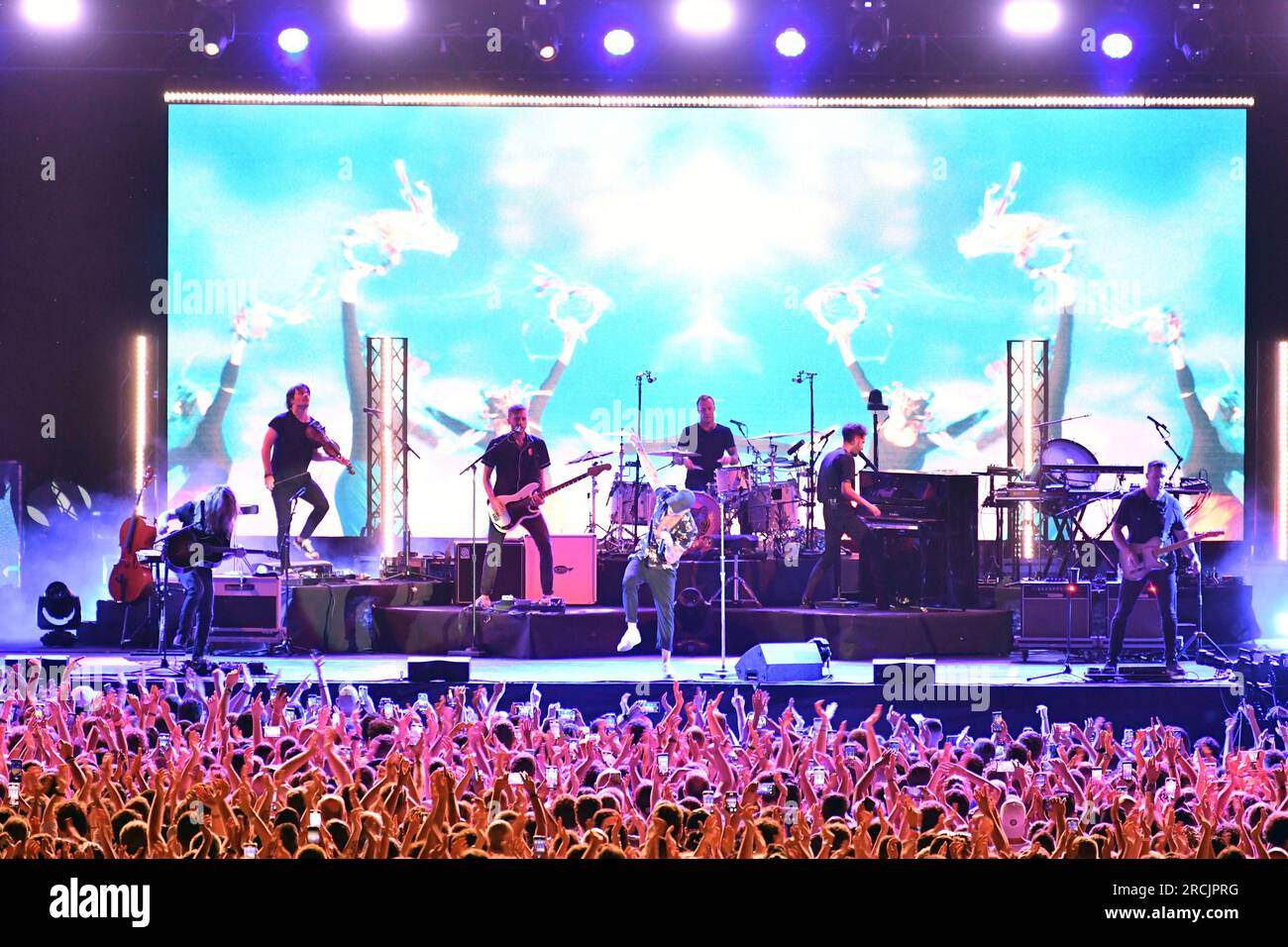 Piazza Sordello, Mantua, Italy, July 14, 2023, OneRepublic during One