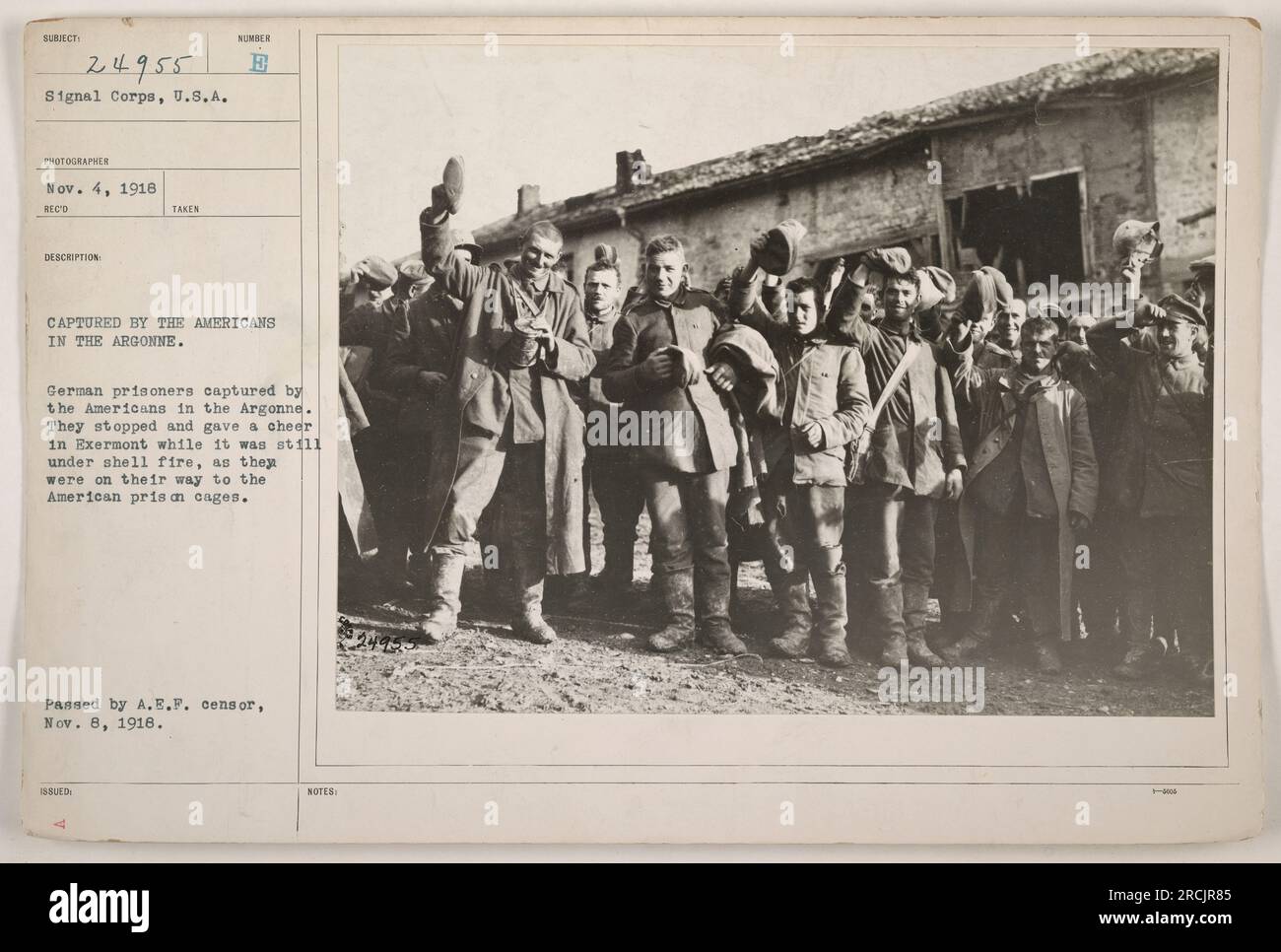 German prisoners captured by American forces in the Argonne during ...