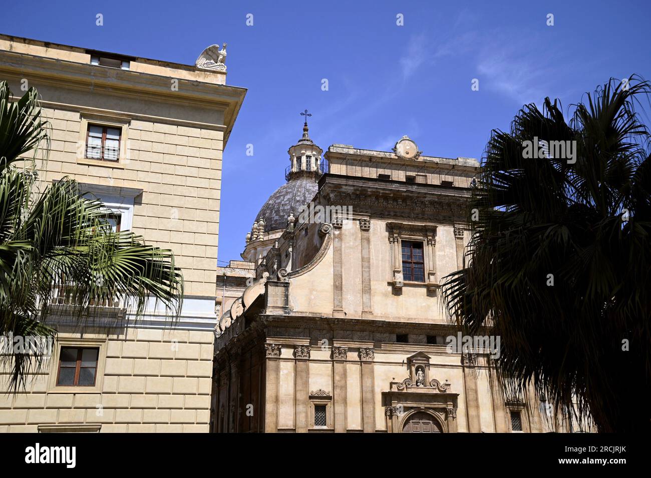 Scenic facade view of the Baroque, Rococo, Renaissance style Chiesa ...
