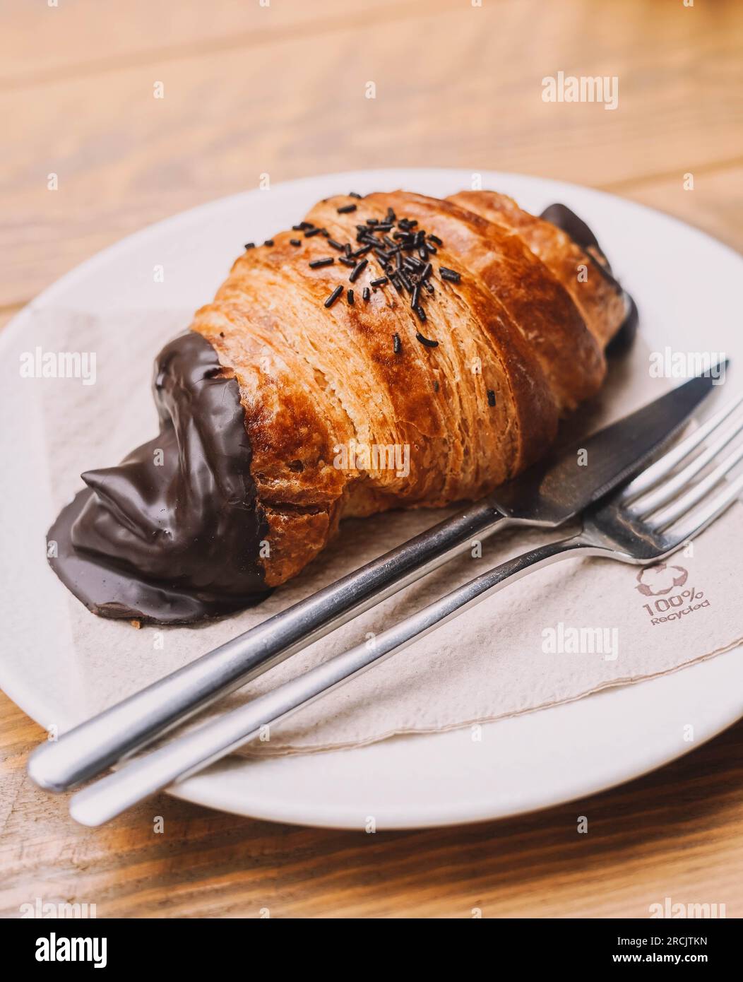 Butter and chocolate croissant, typical of French and Mediterranean  pastries Stock Photo - Alamy, image size:1052x1390
