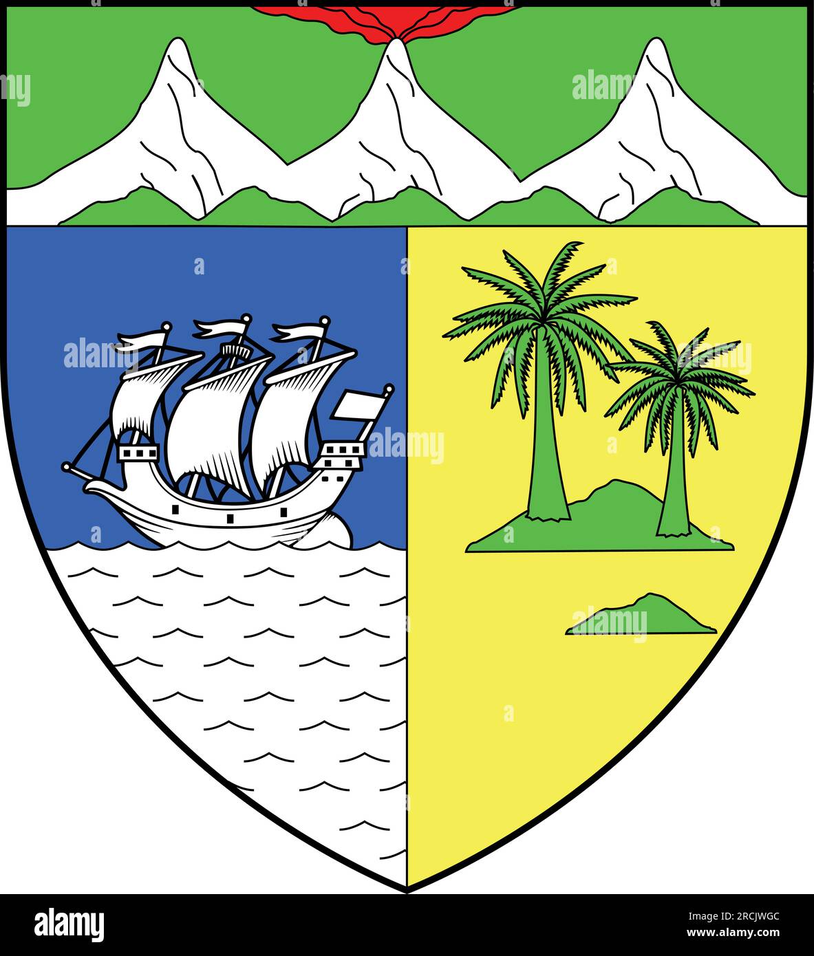Coat of arms of SAINT-DENIS (LA RÉUNION), FRANCE Stock Vector Image ...