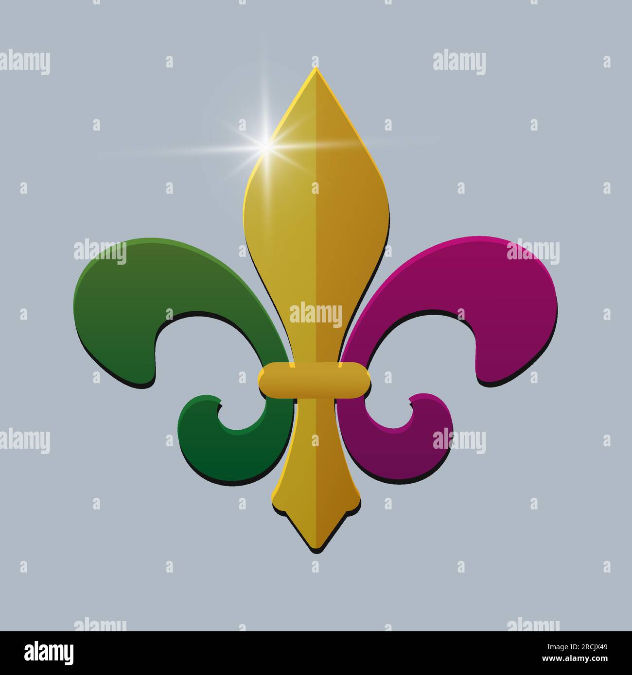 Mardi Gras Fleur De Lis icon Design element Vector illustration Isolated on grey background Stock Vector